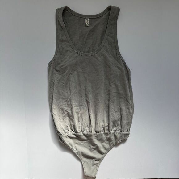 Free People Gray Sleeveless Bodysuit Size Small NWOT - Picture 2 of 6